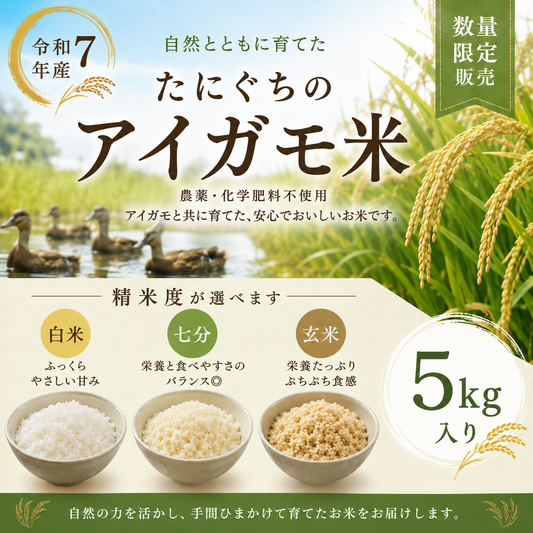 たにぐちのアイガモ米5kg（白米・玄米・七分）